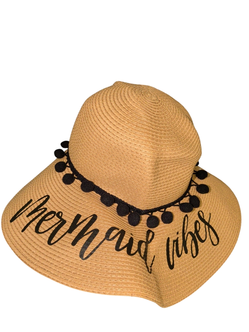 New Mermaid Wishes Pompom Ball Straw Hat Beach